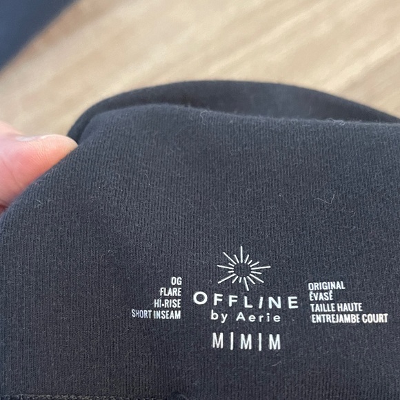 Aerie Black Hi-Rise Flare Shorts - Picture 3 of 4
